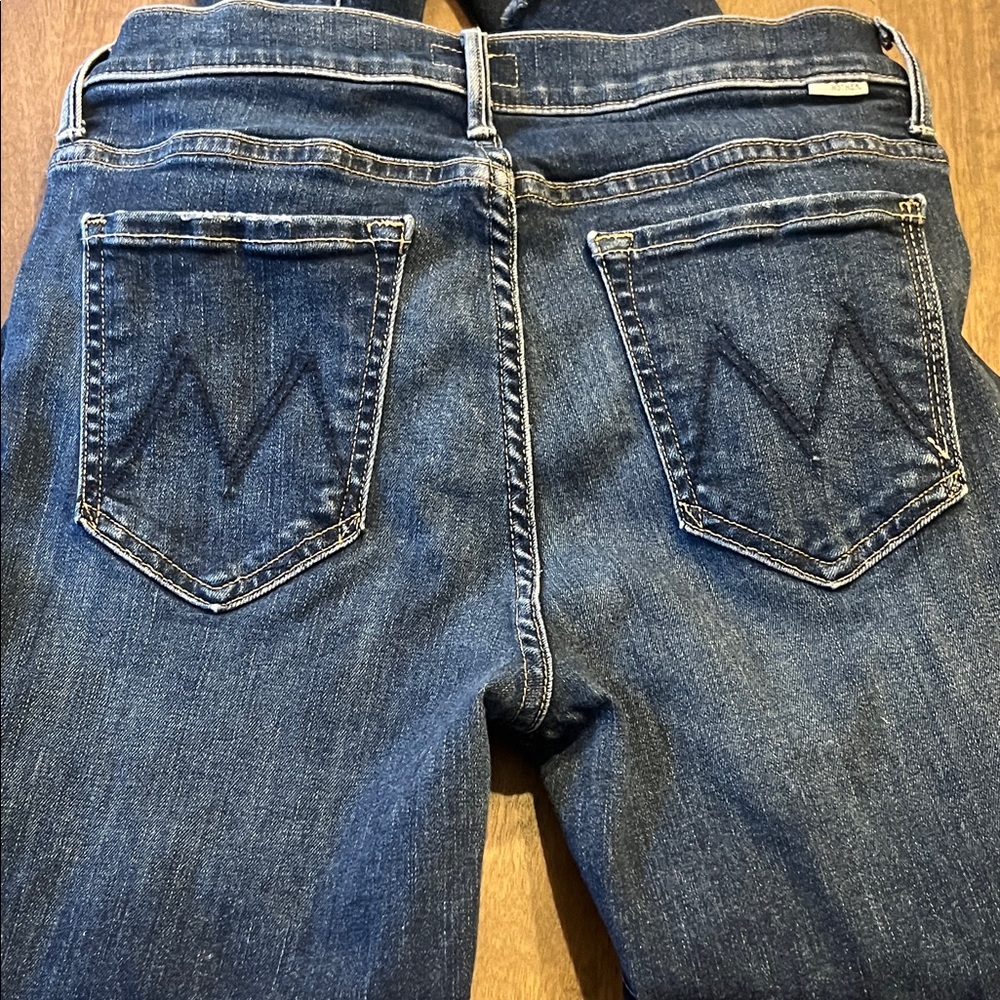MOTHER Women Straight Leg Jeans in Dark Blue